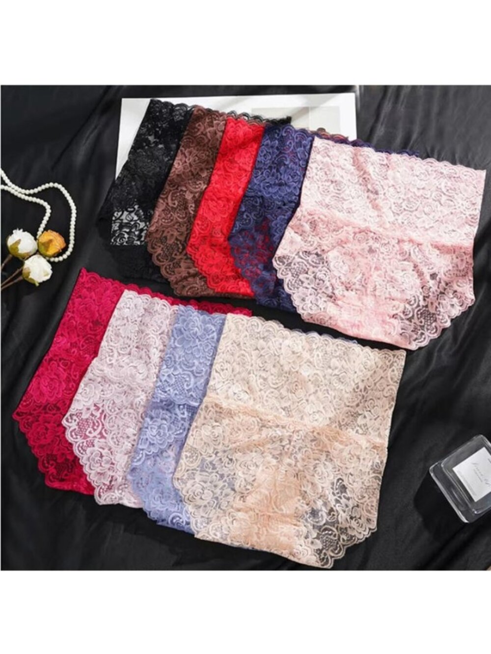 Size 2XL,10 PCS Lace Panties Women High-Rise Floral Underwear